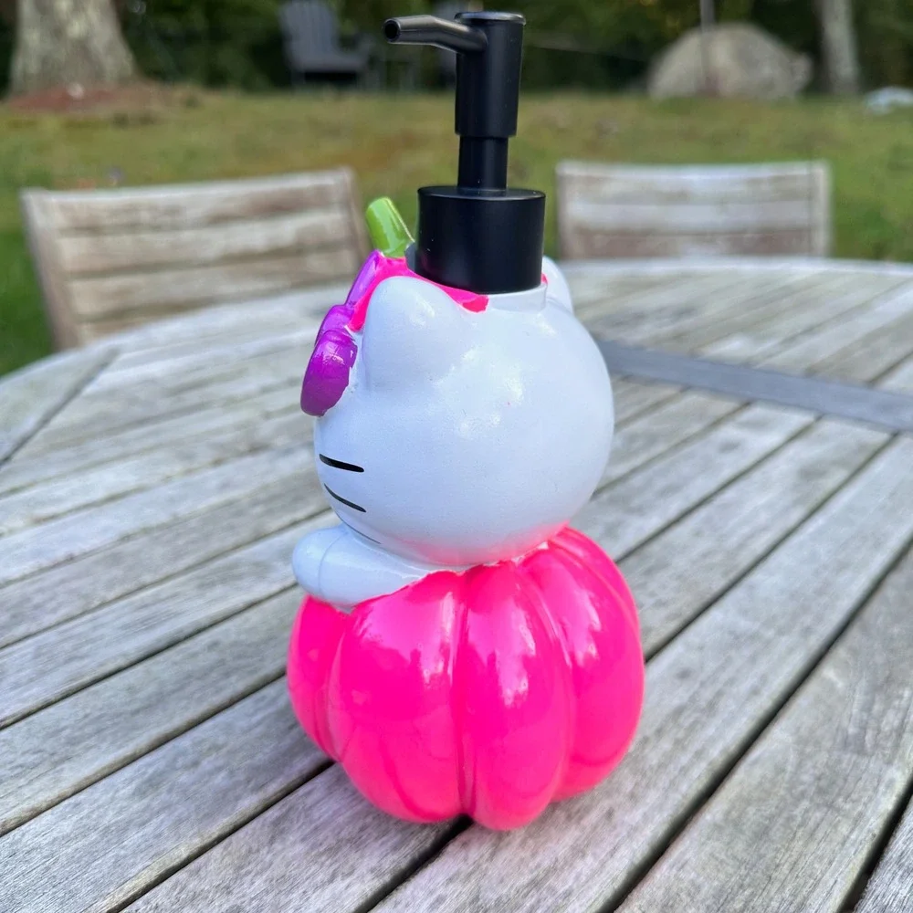 Sanrio Hello Kitty Pink Pumpkin Halloween Soap Dispenser Kawaii Decor 9 Inch